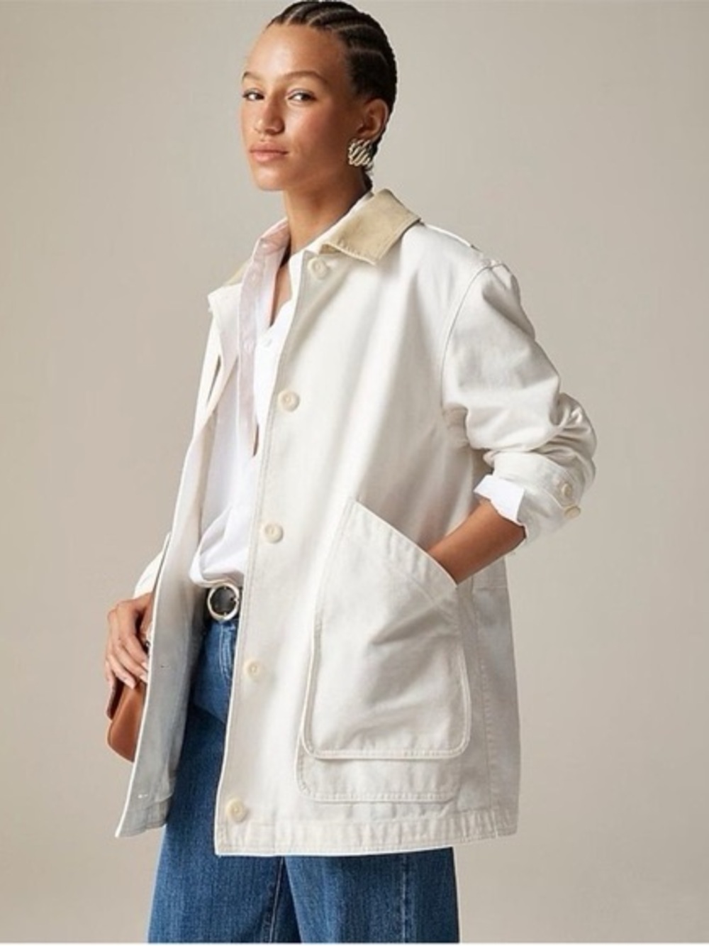 J. Crew White Women's Barn Jacket XXS